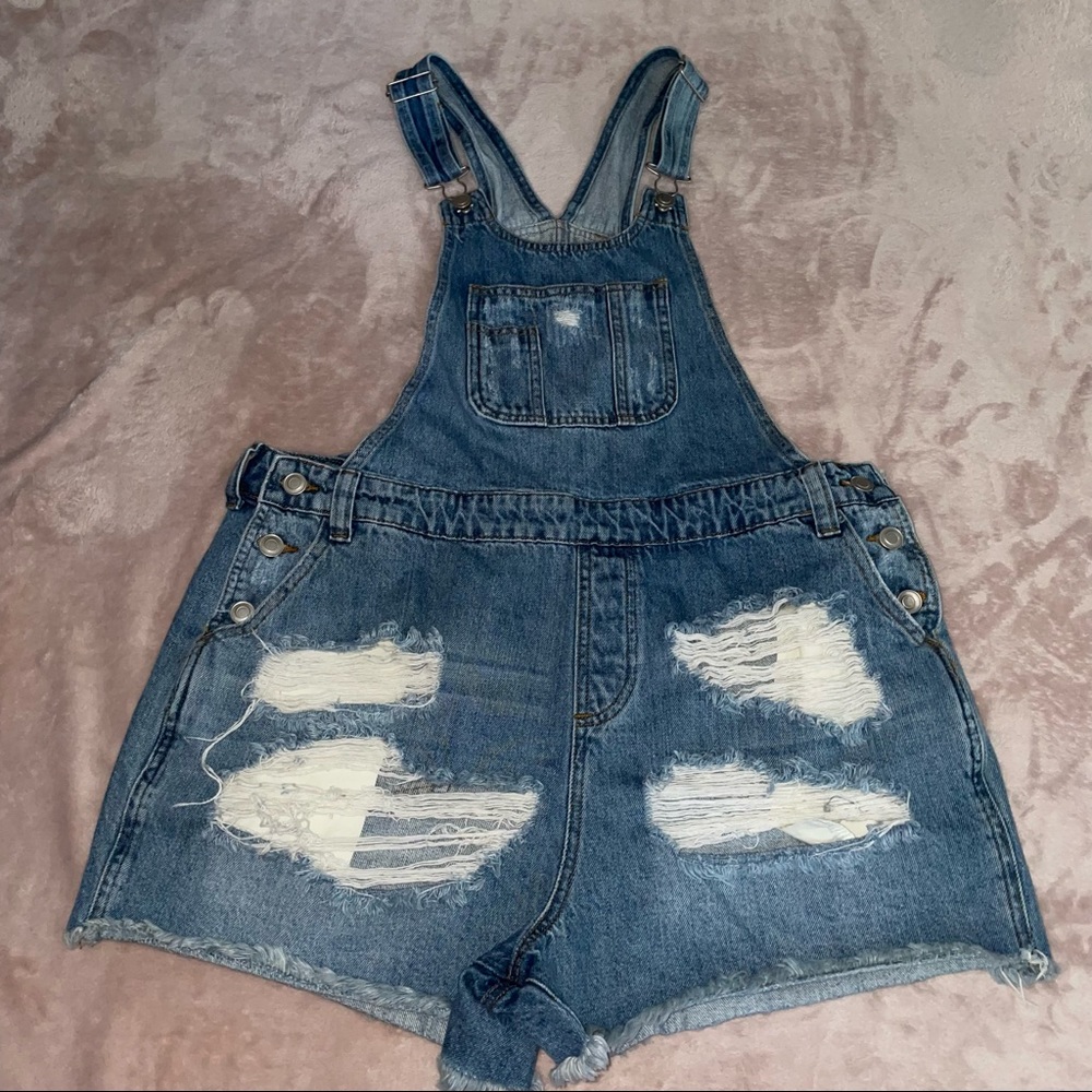 Forever 21 overalls distressed short plus sizes 0X -XL